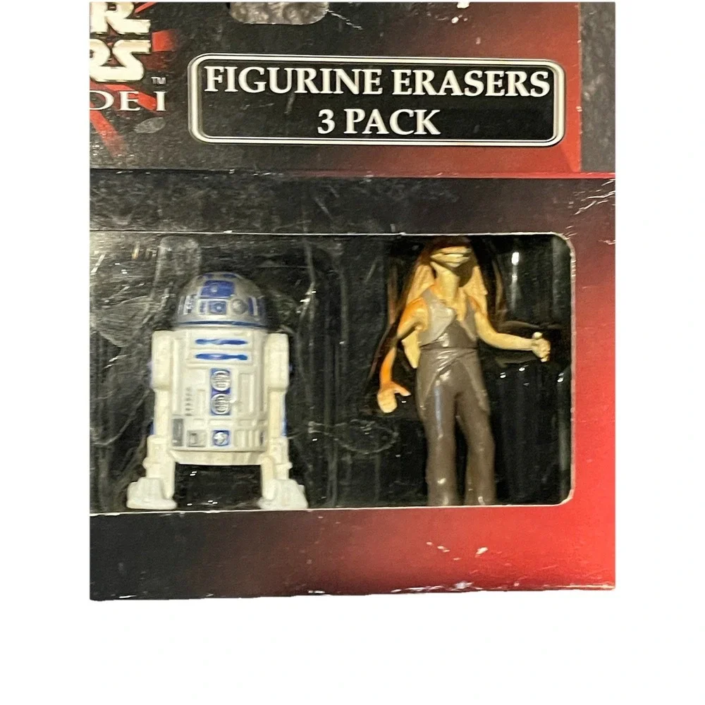 Star Wars Episode 1 Figurine Erasers 3 Pack-Anakin, R2-D2, and Jar Jar  NEW